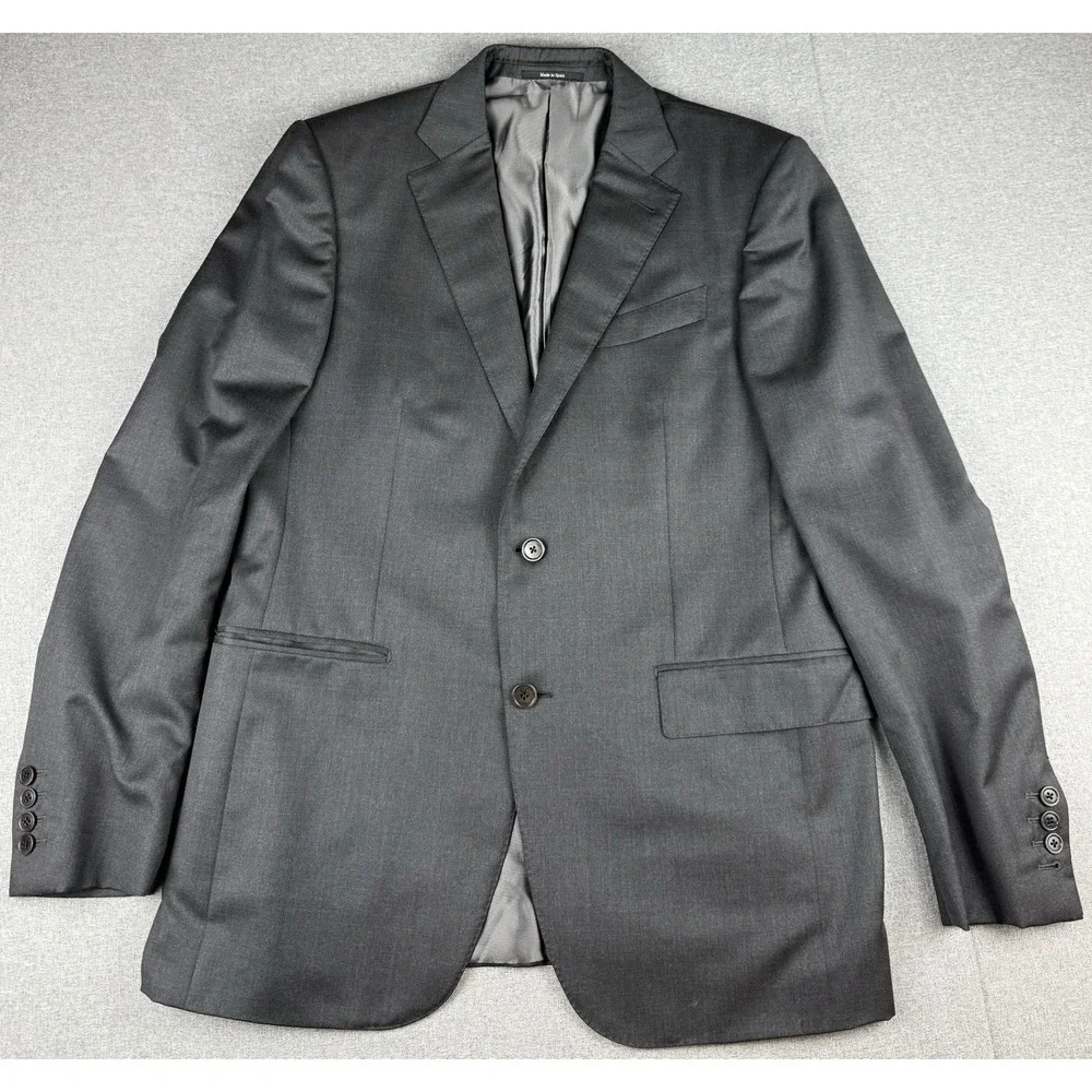 Ermenegildo Zegna Microsphere 52R Gray 100% Wool Sport Coat Blazer Italy